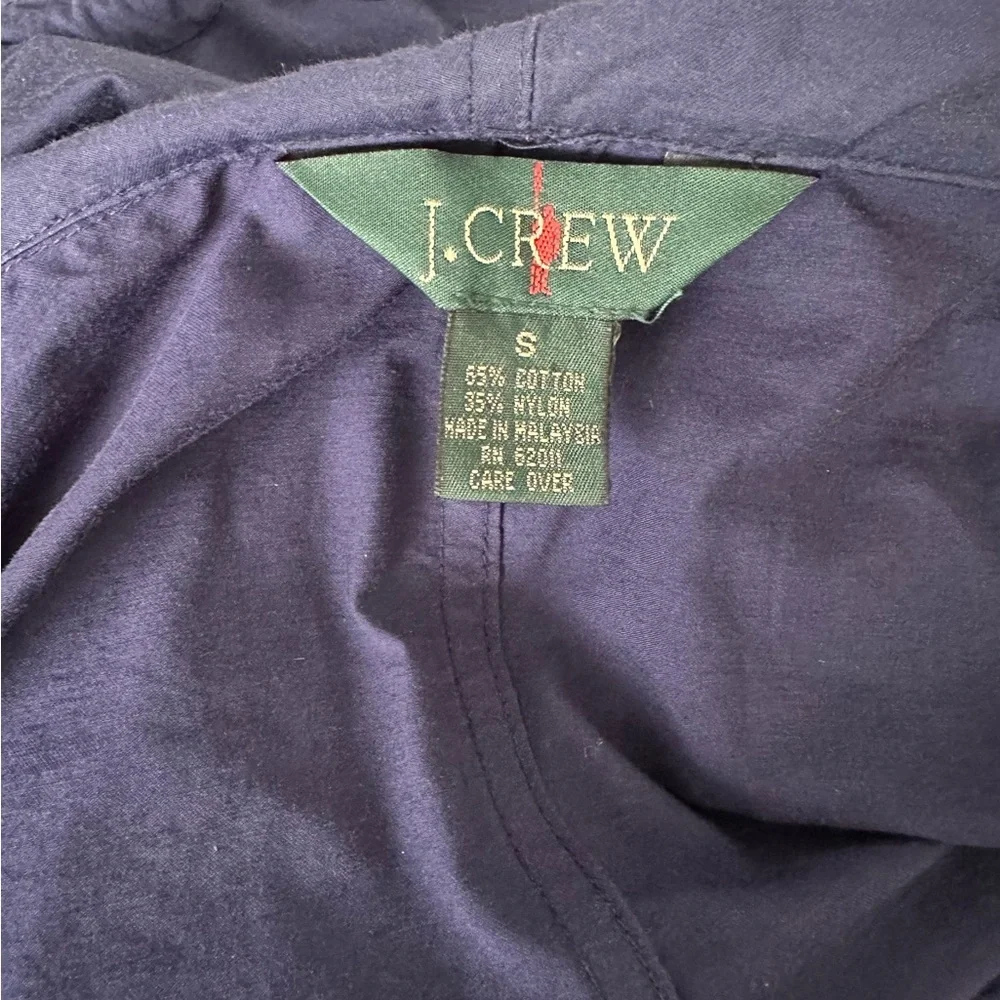 Vintage J Crew Oarsman Blue Hooded Field Utility Jacket Zip Up SZ Small Classic
